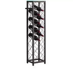 Kings Brand Furniture Narenda Range-bouteilles autoportant en métal étain avec étagère et support à bouteilles, peut contenir jusqu'à 13 bouteilles de vin