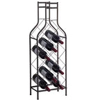 Kings Brand Furniture Casier à vin sur pied en métal de 12 bouteilles avec support de bouteille en forme de bouteille pour liqueurs, étain