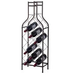 Kings Brand Furniture Casier à vin sur pied en métal de 12 bouteilles avec support de bouteille en forme de bouteille pour liqueurs, étain