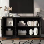 Meuble TV moderne 59W, meuble TV, centre de divertissement avec grand espace de rangement et étagères réglables pour téléviseurs jusqu'à 65 pouces - ModernLuxe