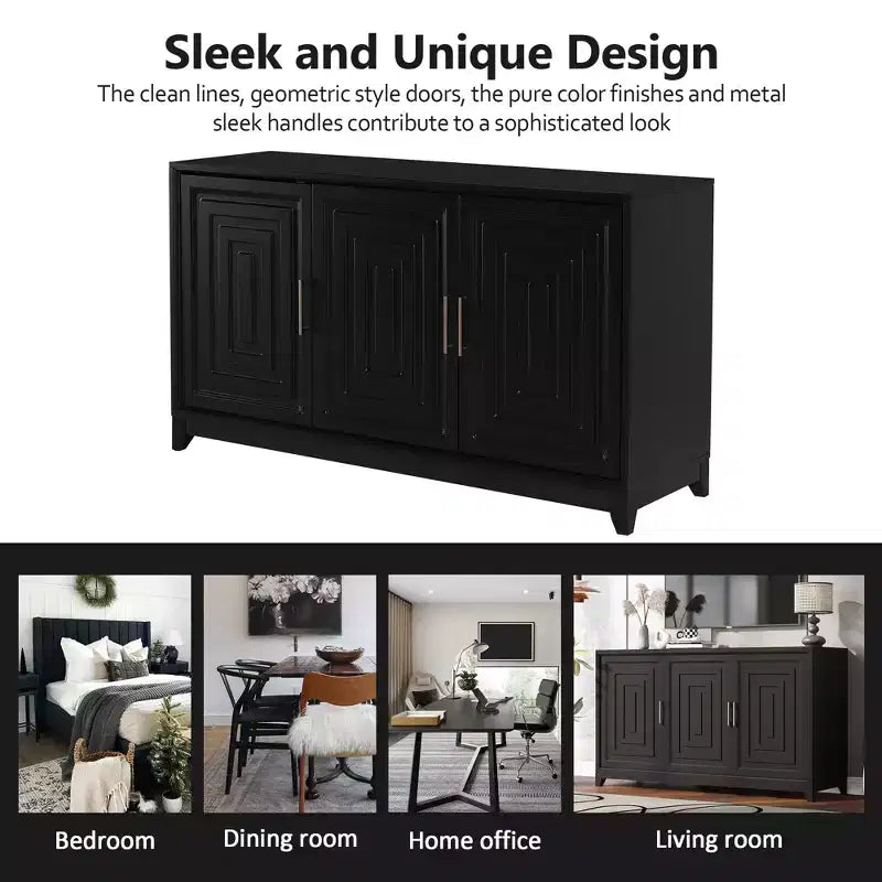 Meuble TV moderne 59W, meuble TV, centre de divertissement avec grand espace de rangement et étagères réglables pour téléviseurs jusqu'à 65 pouces - ModernLuxe