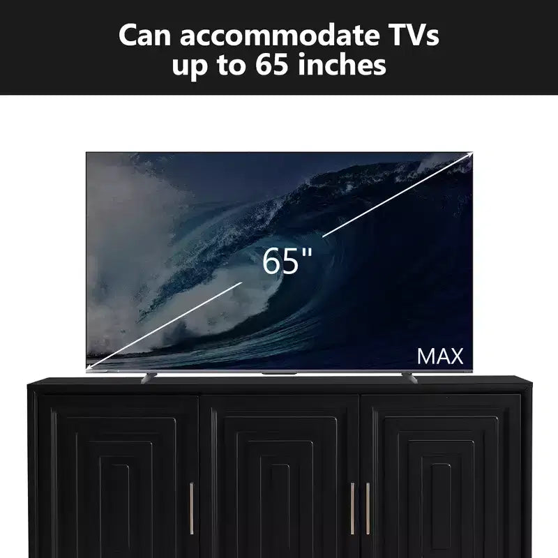 Meuble TV moderne 59W, meuble TV, centre de divertissement avec grand espace de rangement et étagères réglables pour téléviseurs jusqu'à 65 pouces - ModernLuxe