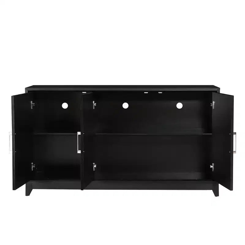 Meuble TV moderne 59W, meuble TV, centre de divertissement avec grand espace de rangement et étagères réglables pour téléviseurs jusqu'à 65 pouces - ModernLuxe