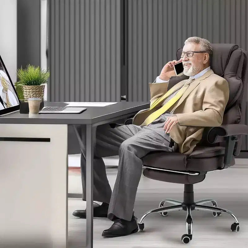 Fauteuil de bureau massant 6 points EROMMY, marron