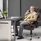Fauteuil de bureau massant 6 points EROMMY, marron