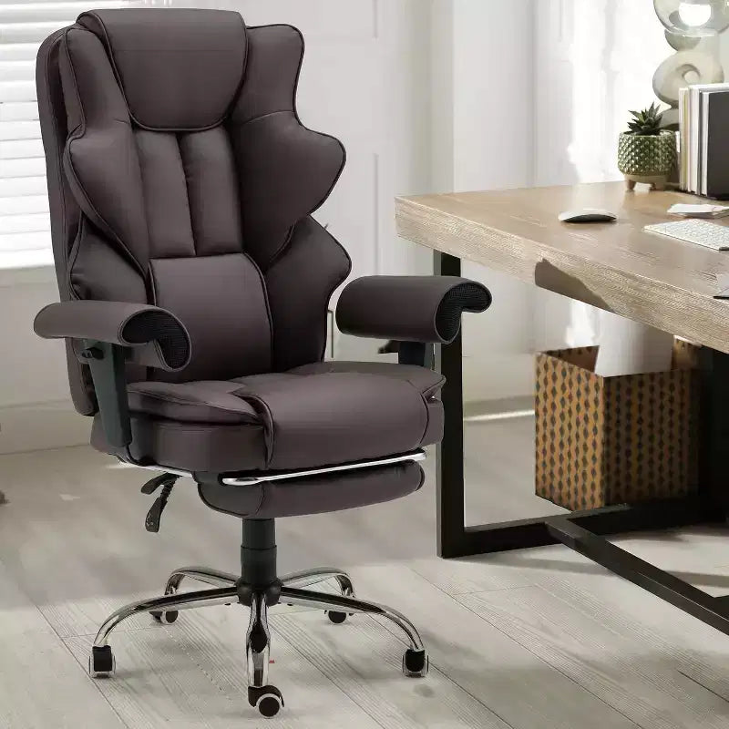 Fauteuil de bureau massant 6 points EROMMY, marron