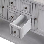 Console vintage Whisen avec quatre petits tiroirs et une étagère inférieure pour les salons, les entrées et les cuisines