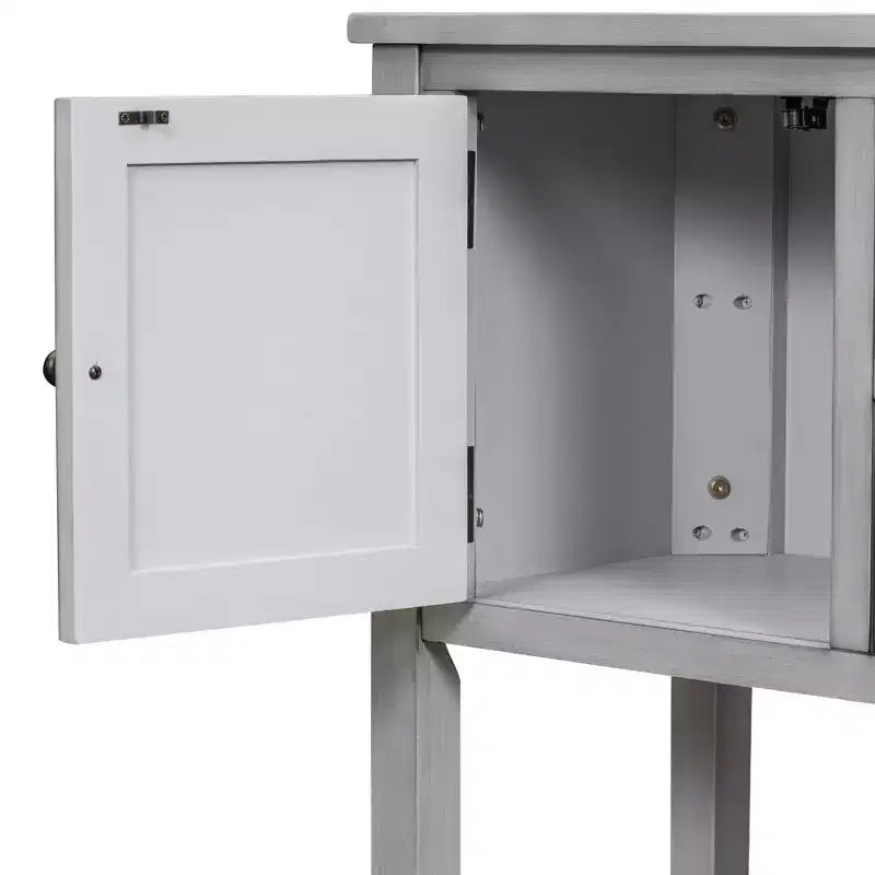 Console vintage Whisen avec quatre petits tiroirs et une étagère inférieure pour les salons, les entrées et les cuisines