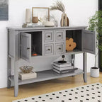 Console vintage Whisen avec quatre petits tiroirs et une étagère inférieure pour les salons, les entrées et les cuisines