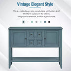 Console vintage Whisen avec quatre petits tiroirs et une étagère inférieure pour les salons, les entrées et les cuisines