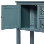 Console vintage Whisen avec quatre petits tiroirs et une étagère inférieure pour les salons, les entrées et les cuisines