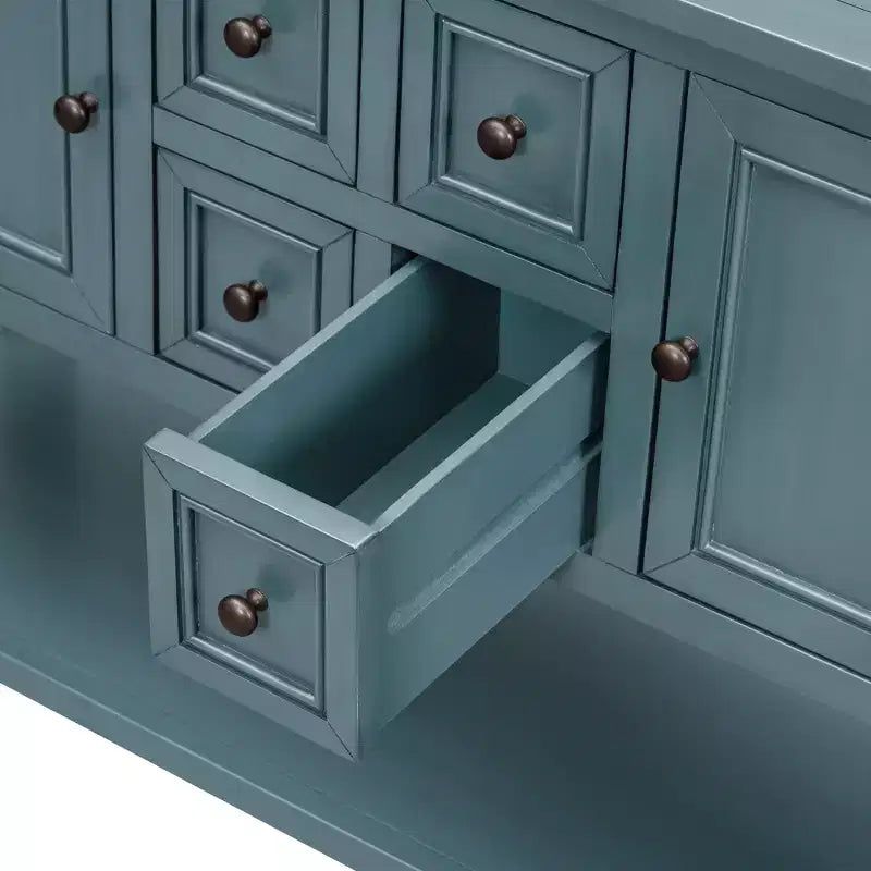 Console vintage Whisen avec quatre petits tiroirs et une étagère inférieure pour les salons, les entrées et les cuisines