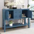 Console vintage Whisen avec quatre petits tiroirs et une étagère inférieure pour les salons, les entrées et les cuisines