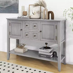 Console vintage Whisen avec quatre petits tiroirs et une étagère inférieure pour les salons, les entrées et les cuisines