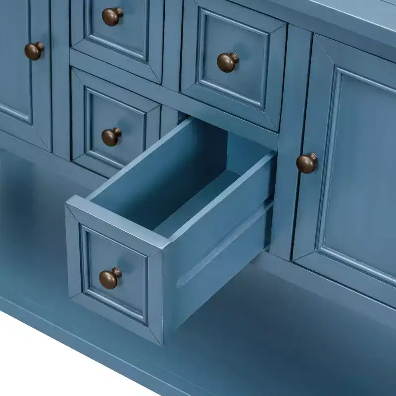 Console vintage Whisen avec quatre petits tiroirs et une étagère inférieure pour les salons, les entrées et les cuisines