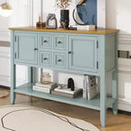 Console vintage Whisen avec quatre petits tiroirs et une étagère inférieure pour les salons, les entrées et les cuisines