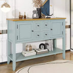 Console vintage Whisen avec quatre petits tiroirs et une étagère inférieure pour les salons, les entrées et les cuisines