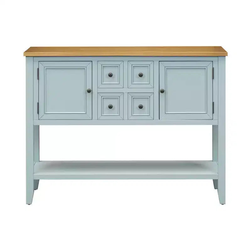 Console vintage Whisen avec quatre petits tiroirs et une étagère inférieure pour les salons, les entrées et les cuisines