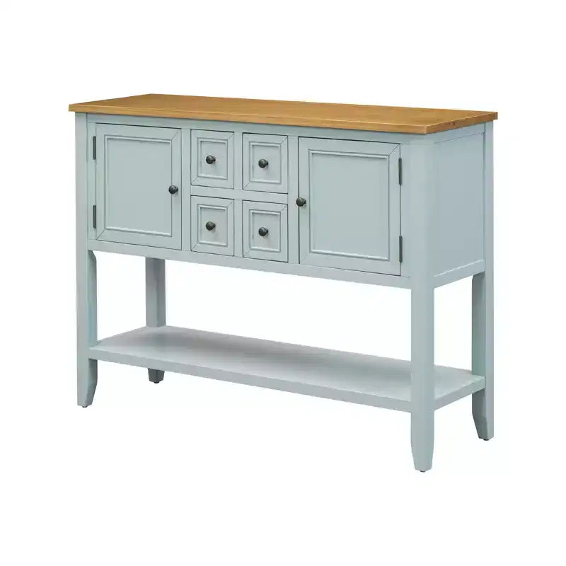Console vintage Whisen avec quatre petits tiroirs et une étagère inférieure pour les salons, les entrées et les cuisines