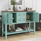 Console vintage Whisen avec quatre petits tiroirs et une étagère inférieure pour les salons, les entrées et les cuisines