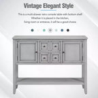Console vintage Whisen avec quatre petits tiroirs et une étagère inférieure pour les salons, les entrées et les cuisines