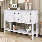 Console vintage Whisen avec quatre petits tiroirs et une étagère inférieure pour les salons, les entrées et les cuisines
