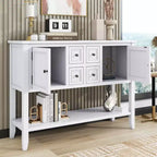 Console vintage Whisen avec quatre petits tiroirs et une étagère inférieure pour les salons, les entrées et les cuisines