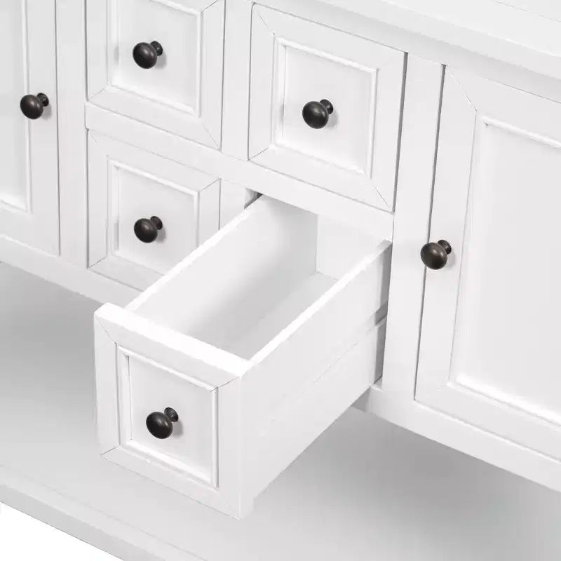 Console vintage Whisen avec quatre petits tiroirs et une étagère inférieure pour les salons, les entrées et les cuisines