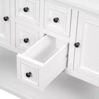Console vintage Whisen avec quatre petits tiroirs et une étagère inférieure pour les salons, les entrées et les cuisines