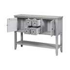 Console vintage Whisen avec quatre petits tiroirs et une étagère inférieure pour les salons, les entrées et les cuisines