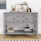 Whisen Vintage Console Table with Four Small Drawers and Bottom Shelf for Living Rooms, Entrances and Kitchens