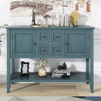 Console vintage Whisen avec quatre petits tiroirs et une étagère inférieure pour les salons, les entrées et les cuisines