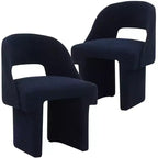 LeisureMod Quell Modern Side Boucle Accent Chairs Set of 2  Stylish Cozy Upholstered Seats with Curved Backs for Living Room, Bedroom, or Lounge