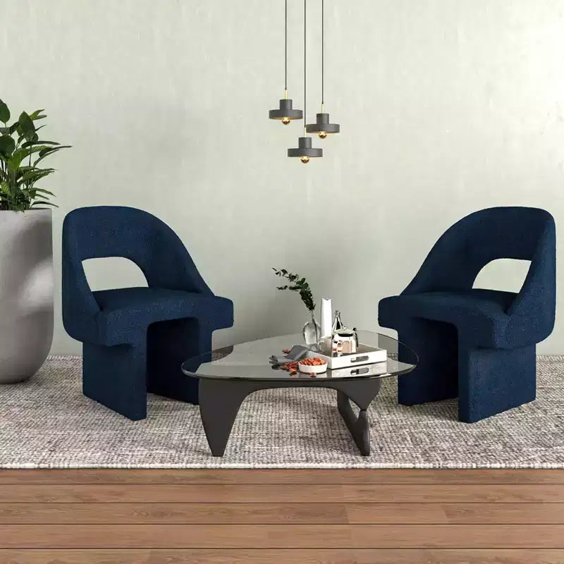 LeisureMod Quell - Ensemble de 2 fauteuils d'appoint modernes en boucle - Sièges élégants et confortables avec dossiers incurvés pour salon, chambre ou lounge