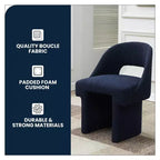 LeisureMod Quell - Ensemble de 2 fauteuils d'appoint modernes en boucle - Sièges élégants et confortables avec dossiers incurvés pour salon, chambre ou lounge