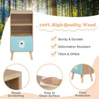 Costway Meuble de rangement pour enfants avec 3 tiroirs coulissants et 4 casiers Bibliothèque en bois pour tout-petits et salles de classe
