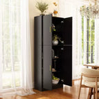 Famapy Meuble de cuisine à 5 étagères, meuble de rangement, 4 portes, étagères réglables