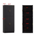 Famapy Meuble de cuisine à 5 étagères, meuble de rangement, 4 portes, étagères réglables
