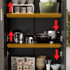 Famapy Meuble de cuisine à 5 étagères, meuble de rangement, 4 portes, étagères réglables