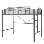 Lit mezzanine Garvee double, cadre de lit mezzanine en métal robuste avec garde-corps arqué et échelle de sécurité, gain de place, pas besoin de sommier tapissier, noir