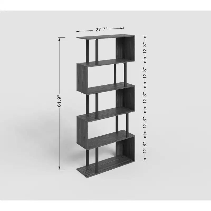Étagères et bibliothèques industrielles rustiques de 168 cm à 6 niveaux avec rangement ouvert - Tree City