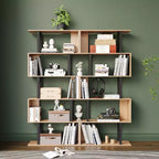 Étagères et bibliothèques industrielles rustiques de 168 cm à 6 niveaux avec rangement ouvert - Tree City