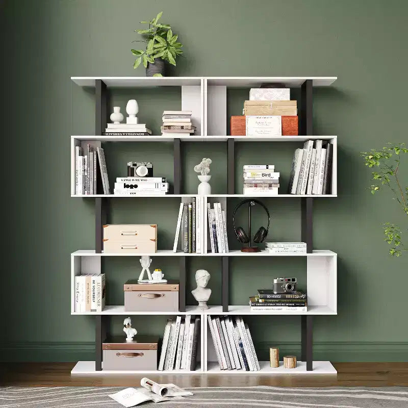 Étagères et bibliothèques industrielles rustiques de 168 cm à 6 niveaux avec rangement ouvert - Tree City