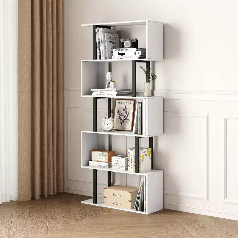 Étagères et bibliothèques industrielles rustiques de 168 cm à 6 niveaux avec rangement ouvert - Tree City
