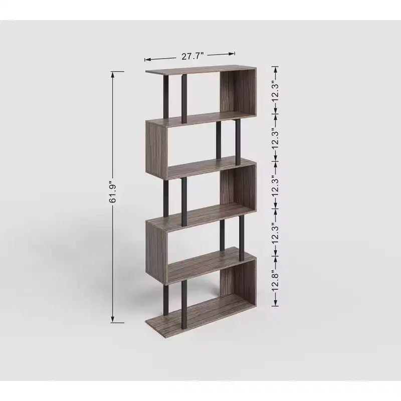 Étagères et bibliothèques industrielles rustiques de 168 cm à 6 niveaux avec rangement ouvert - Tree City