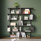 Étagères et bibliothèques industrielles rustiques de 168 cm à 6 niveaux avec rangement ouvert - Tree City