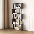 66'' Rustic Industrial 6-Tier Bookshelves and Bookcases With Open Storage Design - Tree City