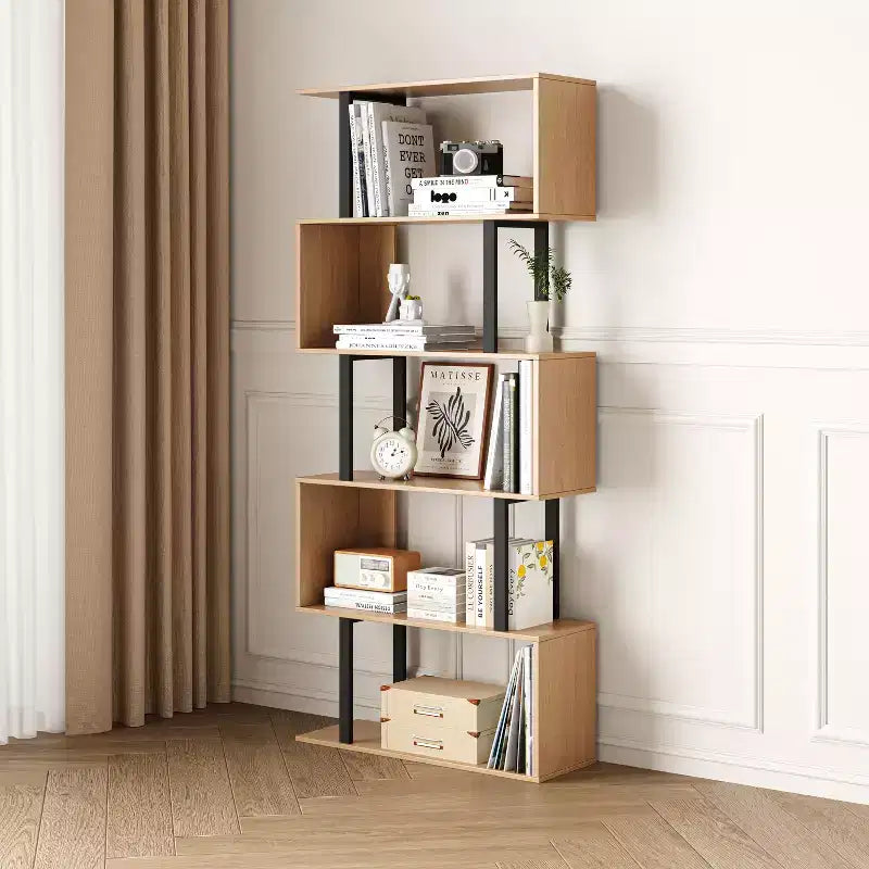 Étagères et bibliothèques industrielles rustiques de 168 cm à 6 niveaux avec rangement ouvert - Tree City