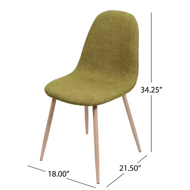 Chaises de salle à manger GDFStudio Amnesty Mid Century avec cadre en fer rembourré (lot de 2)