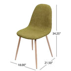 Chaises de salle à manger GDFStudio Amnesty Mid Century avec cadre en fer rembourré (lot de 2)